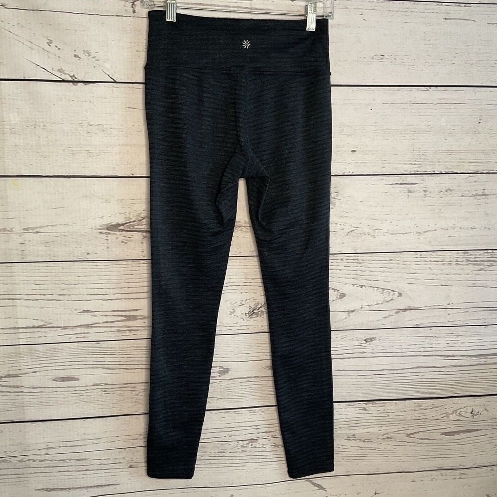 Athleta Womens‎ Navy Blue Textured Activewear Capri Leggings Size S
